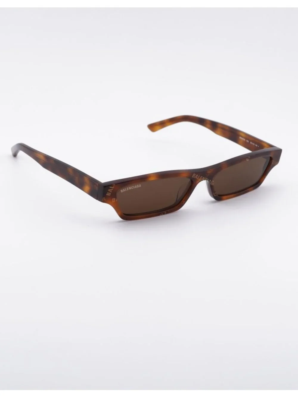 Balenciaga BB0075S 002 Sunglasses Havana Rectangle Frame, Brown Lenses